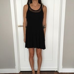 Mesh Racerback Black Dress